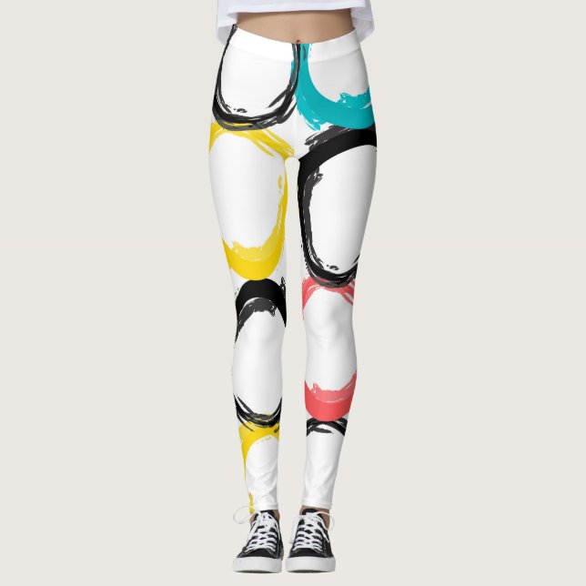 Moderne, farbenfrohe, coole, einzigartige, trendig leggings (Vorderseite)