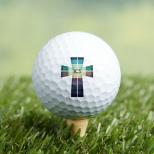 Moderne, farbenfrohe Cross Mit Monogramm Golf Ball