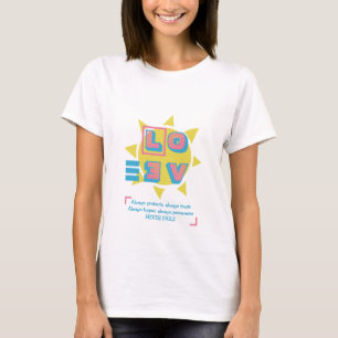 Moderne Farbenfrohe DIE LIEBE VERGEHT NIE 1 Ko T-Shirt