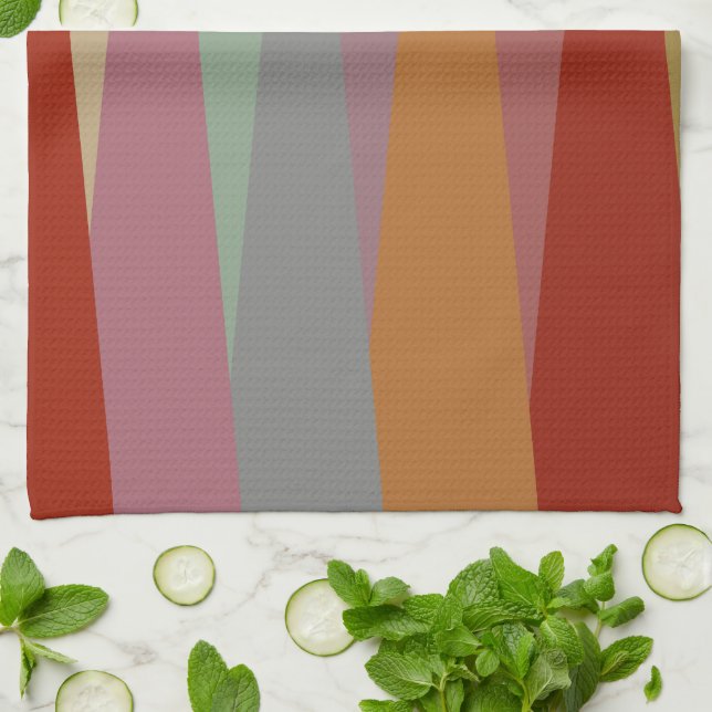 Moderne, farbenfrohe Dreiecke des Mittelalters Geschirrtuch (Gefaltet)