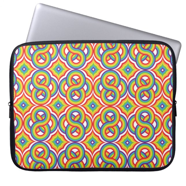 Moderne, farbenfrohe, einfache Batik-Motive Laptopschutzhülle (Vorderseite)