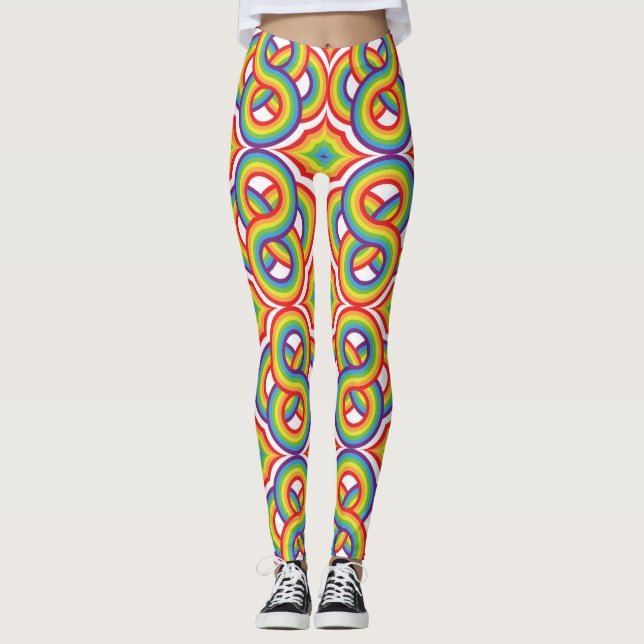 Moderne, farbenfrohe, einfache Batik-Motive Leggings (Vorderseite)