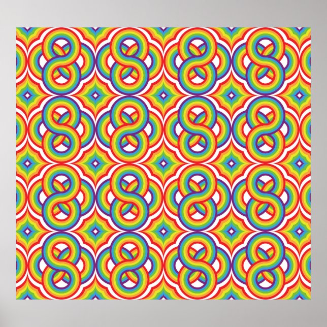Moderne, farbenfrohe, einfache Batik-Motive Poster (Vorne)