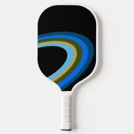 Moderne farbenfrohe elliptische Ränge auf hellweiß Pickleball Schläger