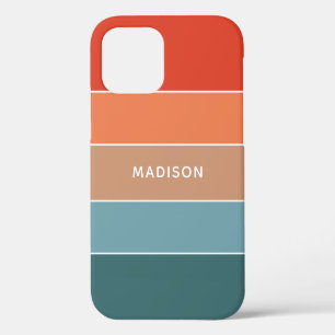 Moderne farbenfrohe Erde Farbfeld Personalisierter iPhone 12 Pro Hülle