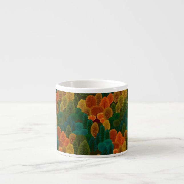Moderne, farbenfrohe Fallbäume Espressotasse (Vorderseite)