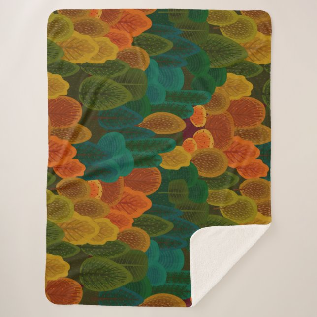 Moderne, farbenfrohe Fallbäume Sherpadecke (Vorderseite)