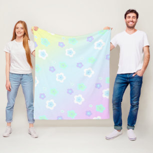 Moderne farbenfrohe Farbverlauf blaue Blume Muster Fleecedecke