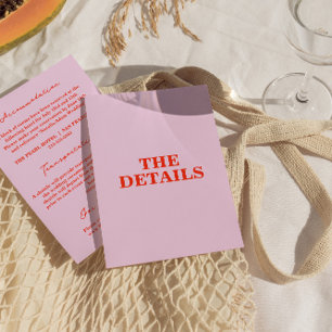 Moderne farbenfrohe Fett Retro Funky Wedding Detai Begleitkarte