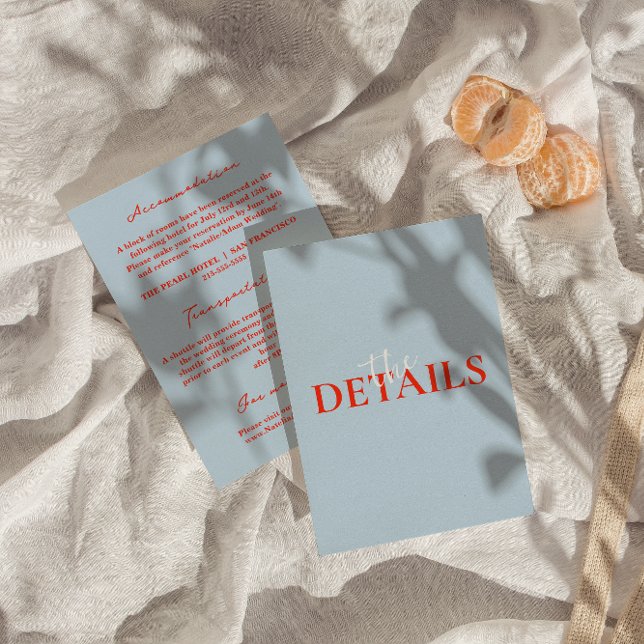 Moderne farbenfrohe Fett Retro Funky Wedding Detai Begleitkarte (Von Creator hochgeladen)