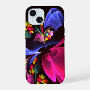 Moderne farbenfrohe florale abstrakte Kunst Muster iPhone 15 Hülle