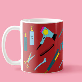 Moderne, farbenfrohe Friseurwerkzeuge Beauty Kit-T Kaffeetasse