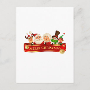 Moderne farbenfrohe fröhliche und helle Weihnachte Feiertagspostkarte