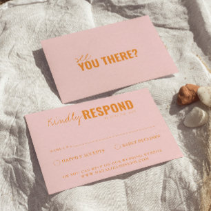 Moderne farbenfrohe Fun Retro Whimsical Wedding RSVP Karte