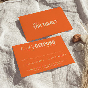 Moderne farbenfrohe Fun Retro Whimsical Wedding RSVP Karte