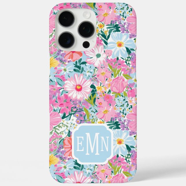 Moderne farbenfrohe Gartenmonogramm  Case-Mate iPhone Hülle (Rückseite)