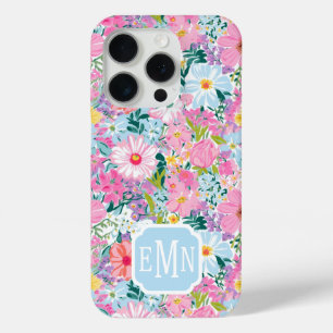 Moderne farbenfrohe Gartenmonogramm Case-Mate iPhone Hülle