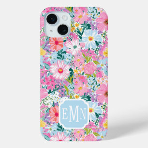 Moderne farbenfrohe Gartenmonogramm Case-Mate iPhone Hülle