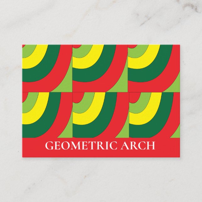 Moderne farbenfrohe Geometrie Visitenkarte (Vorderseite)
