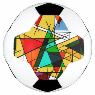 Moderne farbenfrohe geometrische Dreiecke Fußball