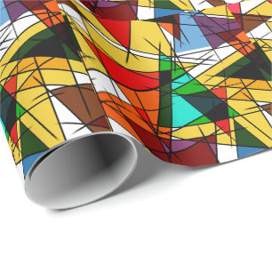 Moderne farbenfrohe geometrische Dreiecke  Geschenkpapier