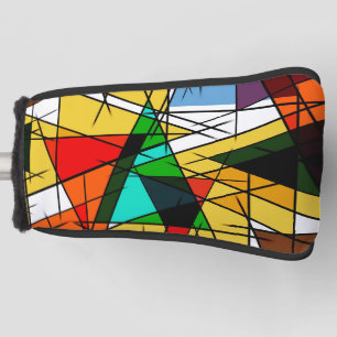 Moderne farbenfrohe geometrische Dreiecke Golf Headcover