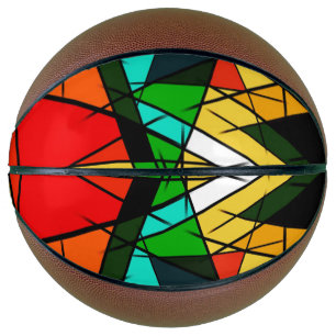 Moderne farbenfrohe geometrische Dreiecksform Basketball