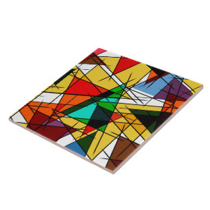 Moderne farbenfrohe geometrische Dreiecksform Fliese