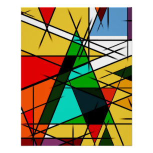 Moderne farbenfrohe geometrische Dreiecksform Poster