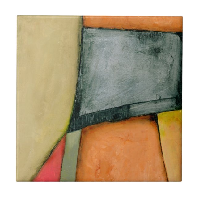 Moderne, farbenfrohe geometrische Formen Fliese (Vorderseite)