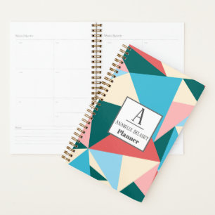 Moderne farbenfrohe, geometrische Personalisierte Planer