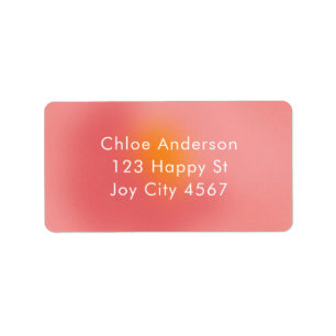 Moderne farbenfrohe Gradient Ombré Pink Orange Adr Adressaufkleber