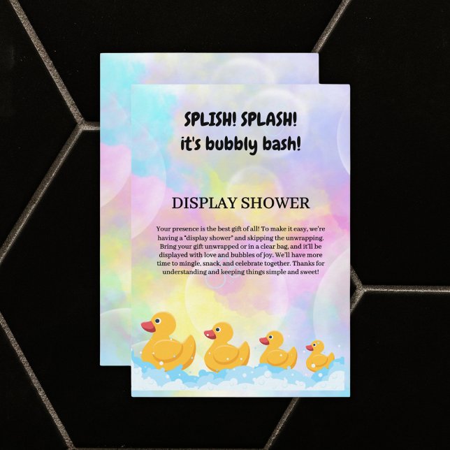 Moderne, farbenfrohe Gummi Duckies Babydusche Begleitkarte (Von Creator hochgeladen)