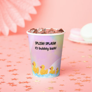 Moderne, farbenfrohe Gummi Duckies Babydusche Pappbecher
