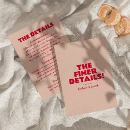 Moderne farbenfrohe, helle, einzigartige Hochzeits Begleitkarte