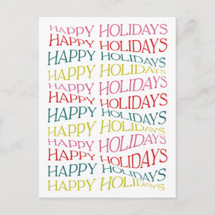 Moderne farbenfrohe helle Typografie Happy Holiday Feiertagspostkarte