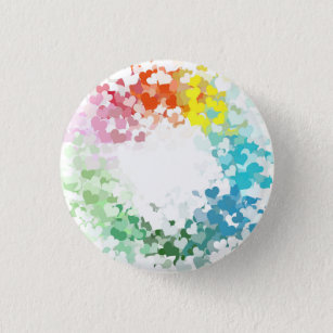 Moderne farbenfrohe Herz-Individual-Blank-Vorlage Button