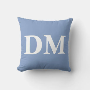 Moderne farbenfrohe Hintergrundinitialen Blau Kissen