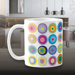 Moderne farbenfrohe Kreismuster im Stil der Mitte  Kaffeetasse