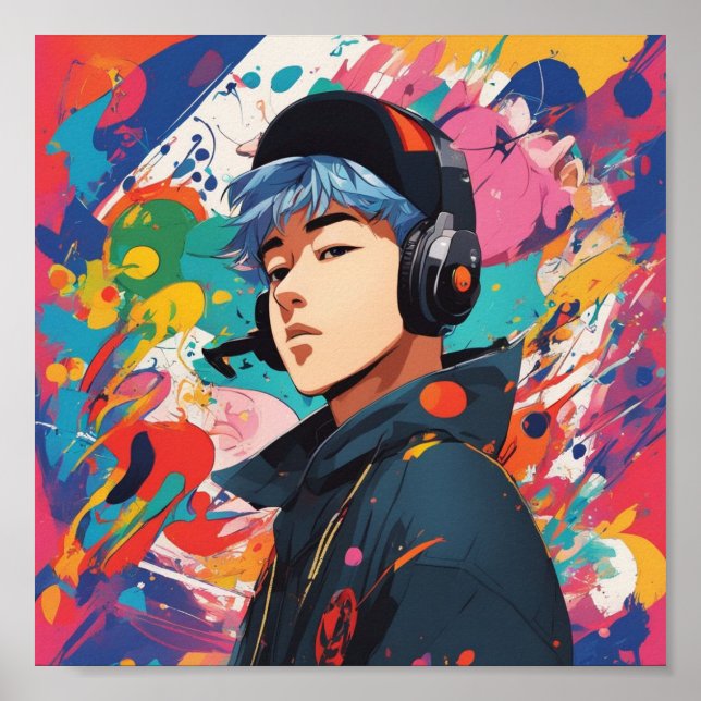 moderne, farbenfrohe Kunstdesigns Poster (Vorne)