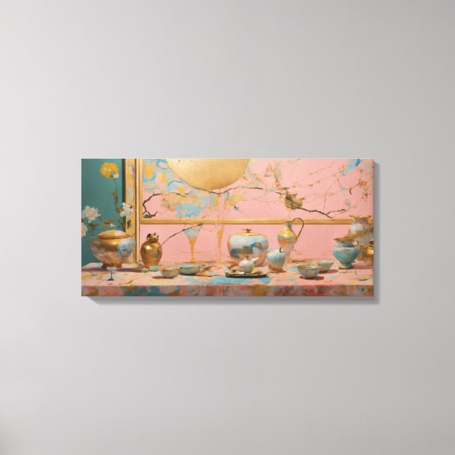 Moderne, farbenfrohe Kunstkanvas drucken Leinwanddruck (Vorderseite)