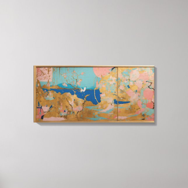 Moderne, farbenfrohe Kunstkanvas drucken Leinwanddruck (Vorderseite)