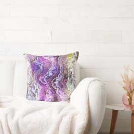 Moderne, farbenfrohe, Lila blaugelbe Farbe Kissen