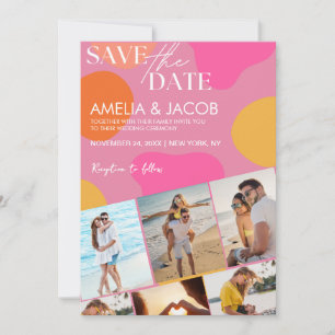 Moderne farbenfrohe lustige Hochzeitsfotos  Save The Date