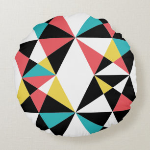 Moderne, farbenfrohe, lustige, trendige, geometris rundes kissen