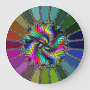 Moderne farbenfrohe Mandala-Muster-Wanduhr Große Wanduhr
