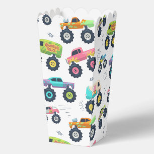Moderne, farbenfrohe Monster Car Trucks Kids Party Geschenkschachtel
