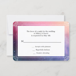 Moderne farbenfrohe Nebula Wedding Rsvp Card Karte