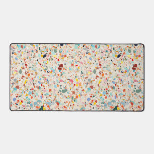 Moderne, farbenfrohe Pastel Terrazzo Muster Schreibtischunterlage