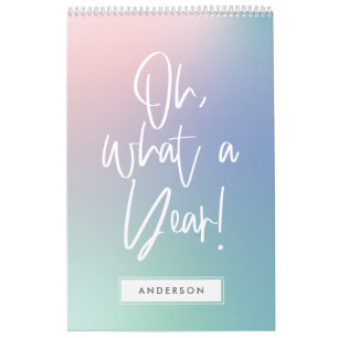 Moderne, farbenfrohe pastellfarbene Regenbogenkale Kalender